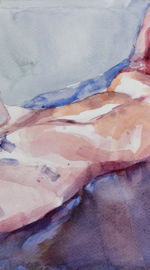 lying nude 1019 by Goran Žigolić Watercolors