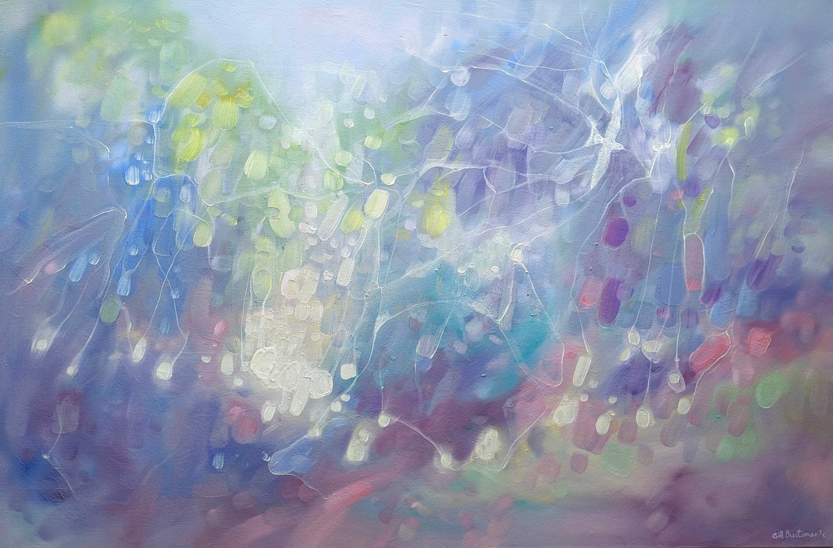 Abstract Oil Painting By Gill Bustamante, 36 X 24, Summer Spirit, Original Artwork