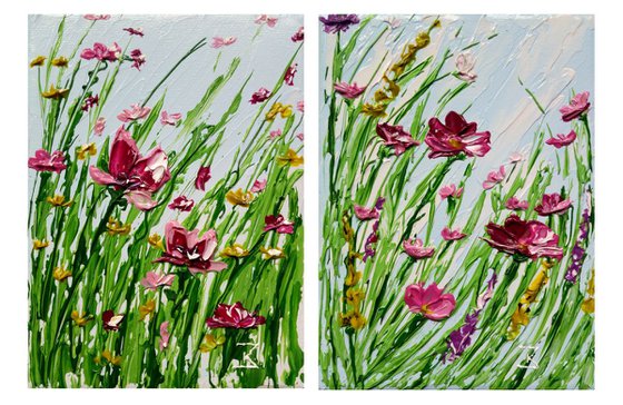 Whisper Of Flowers - Set Of 3 paintings