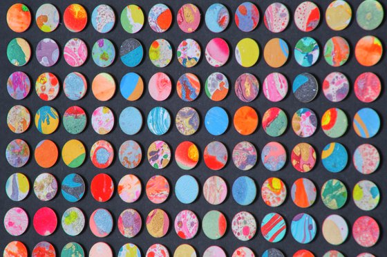 169 marble dots 3D geometric collage painting