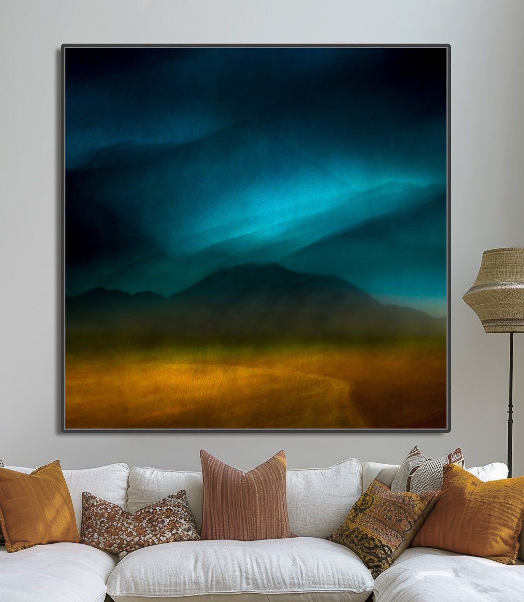 Abstract Landscape Photograph By Lynne Douglas, 60 X 60", Mountain Light, Original Artwork