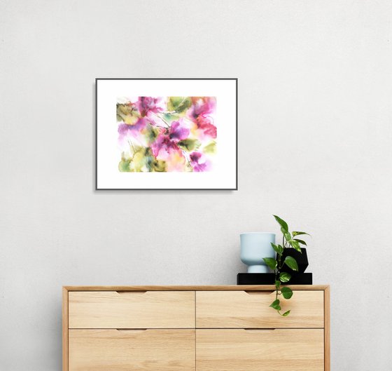 Abstract pink flowers