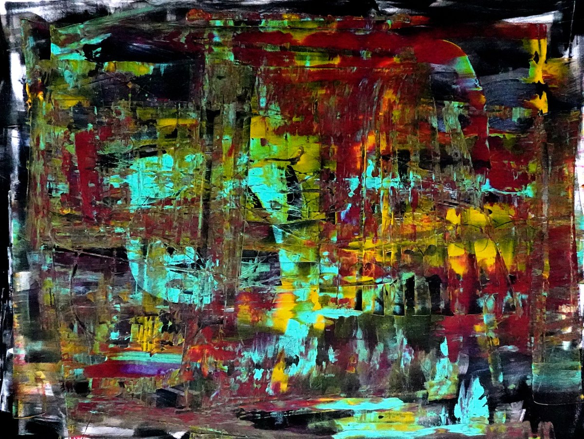 Expressive Abstract Acrylic Painting By Newel Hunter, 48 X 36", Never A Dull Moment, Original Artwork