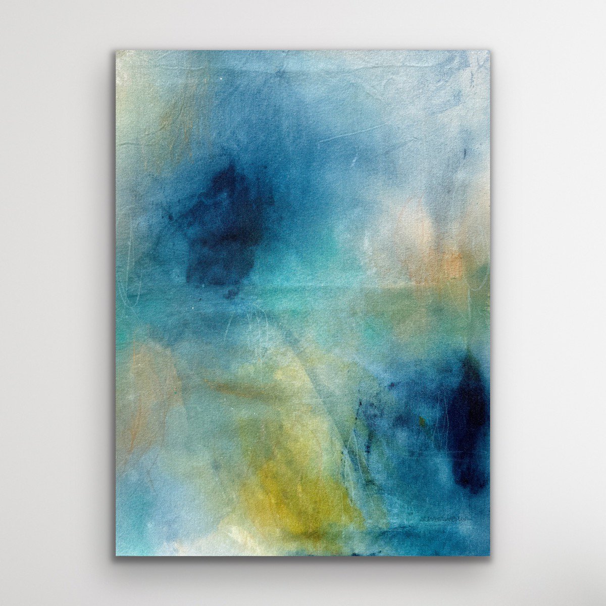 Abstract Acrylic Painting By Kirsten Schankweiler, 24 X 31", Seaside Sensations No. 1, Original Artwork