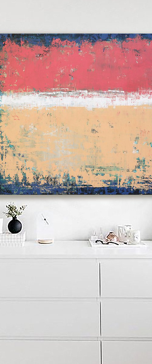 Abstract Pink summer 30x40" Contemporary Art by Bo Kravchenko