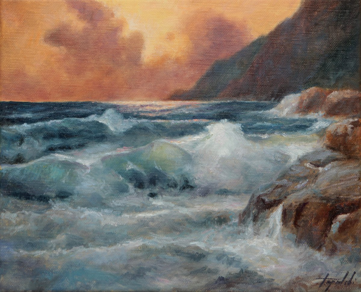 Seascape at Sunset by Darko Topalski