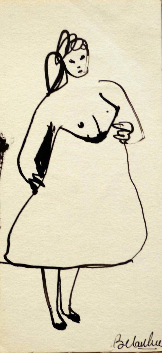 The Nude Study, life sketch 7x16 cm ESA9