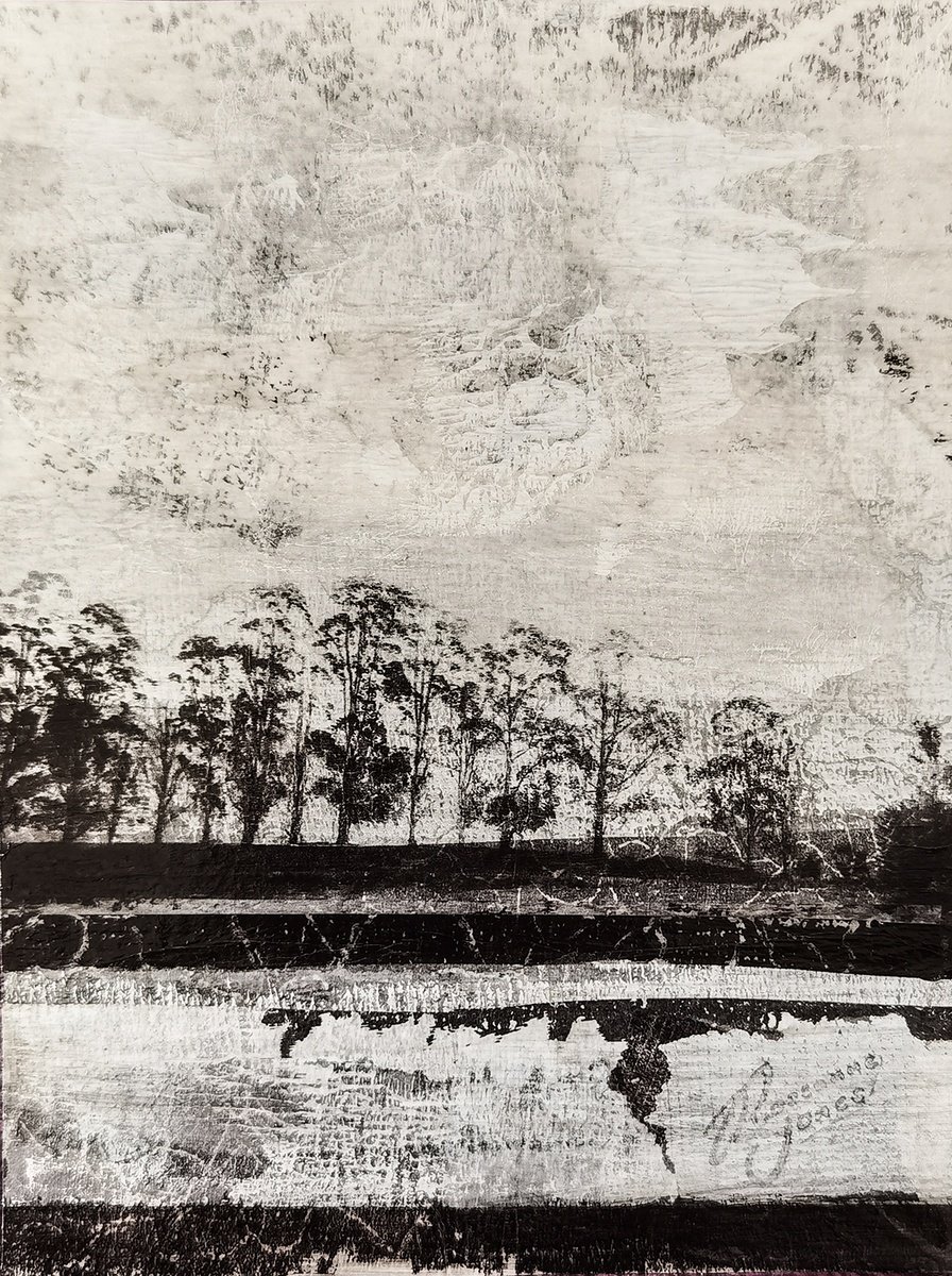 Abstract Collage By Roseanne Jones, 6 X 8", Sentiment, Original Artwork