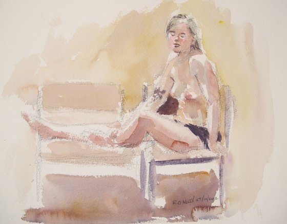 seated female nude