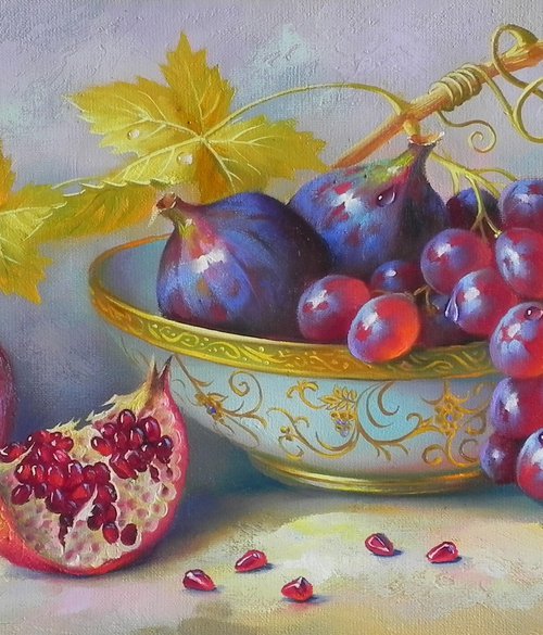 "Dessert" Oil on canvas Original art Kitchen decor by Tetiana Novikova