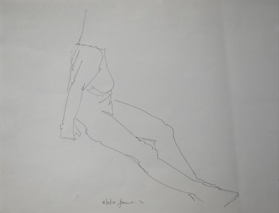 Study of a female Nude - Life Drawing No 516
