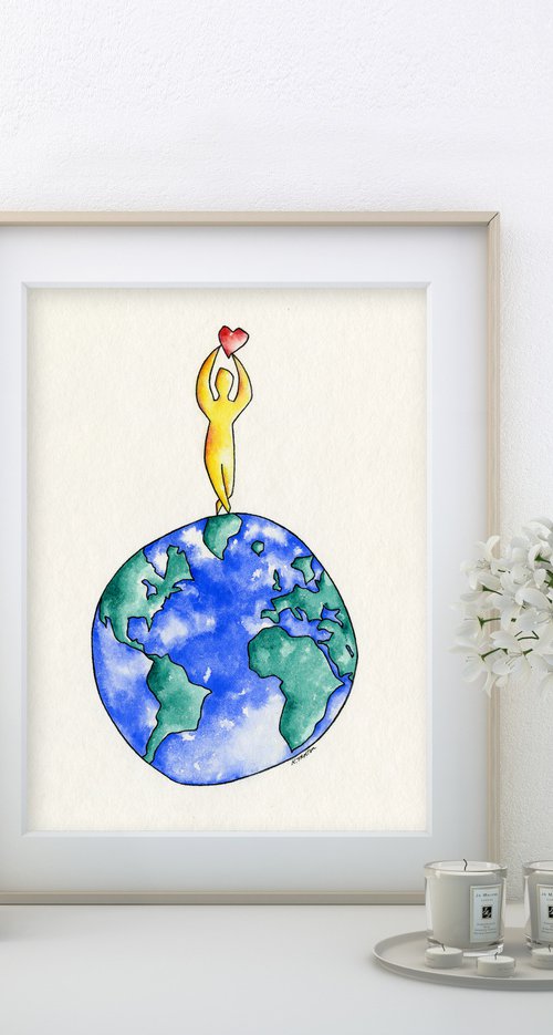 Bless Our Planet - Painting by Kathy Morton Stanion by Kathy Morton Stanion