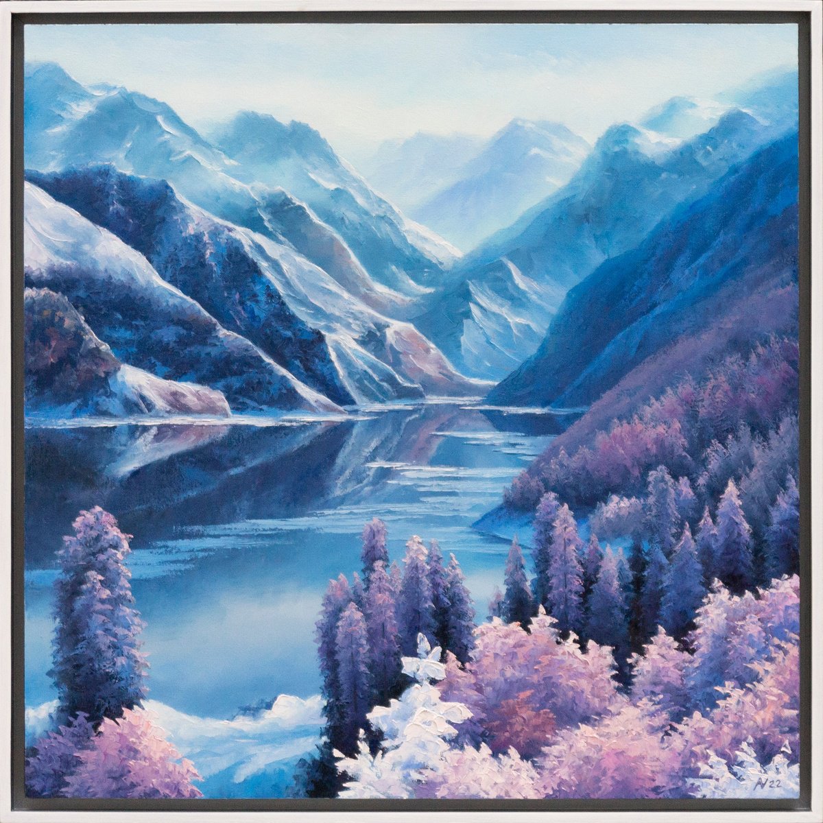 Mountain Lake 4 By Oleksii Vylusk, 29 X 29, Artwork For Sale On Artfinder