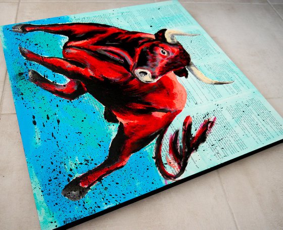 Raging Bull 02 - (Large) - READY TO HANG -  HOME - Gift