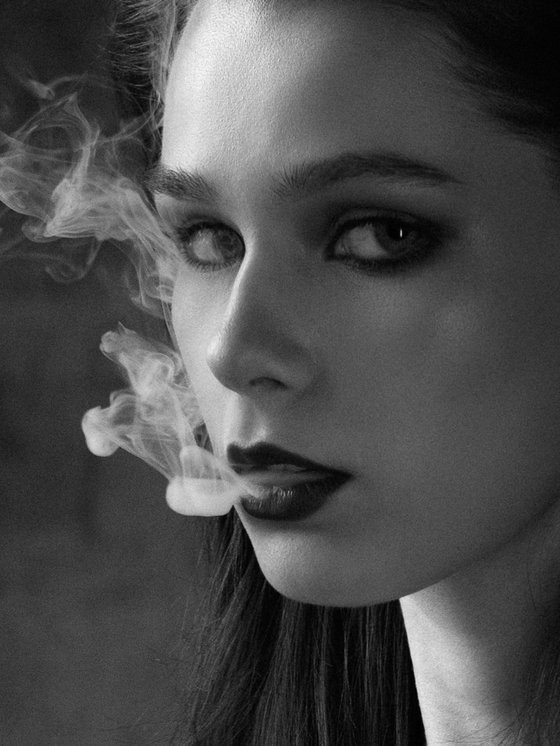Smell of smoke. Nude.