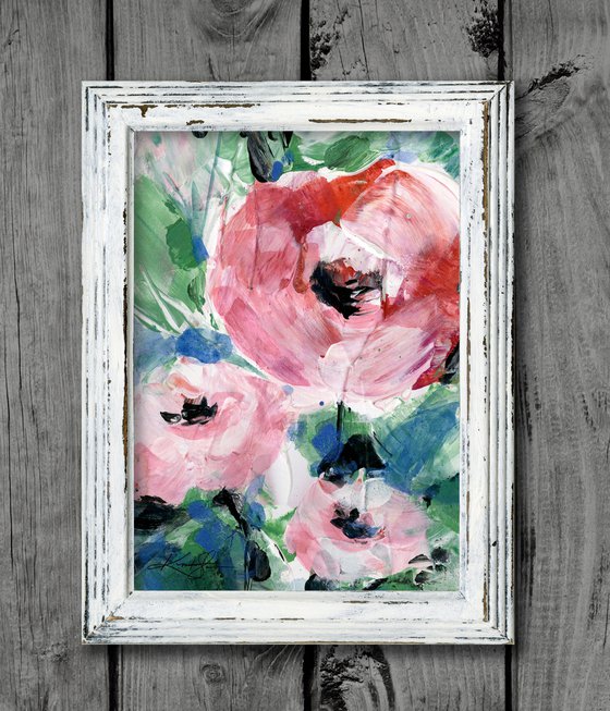 Shabby Chic Dream 12 - Framed Floral Painting by Kathy Morton Stanion