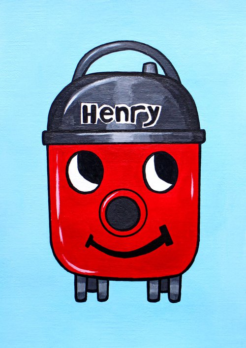 Henry Hoover Pop Art Painting on A5 Paper by Ian Viggars