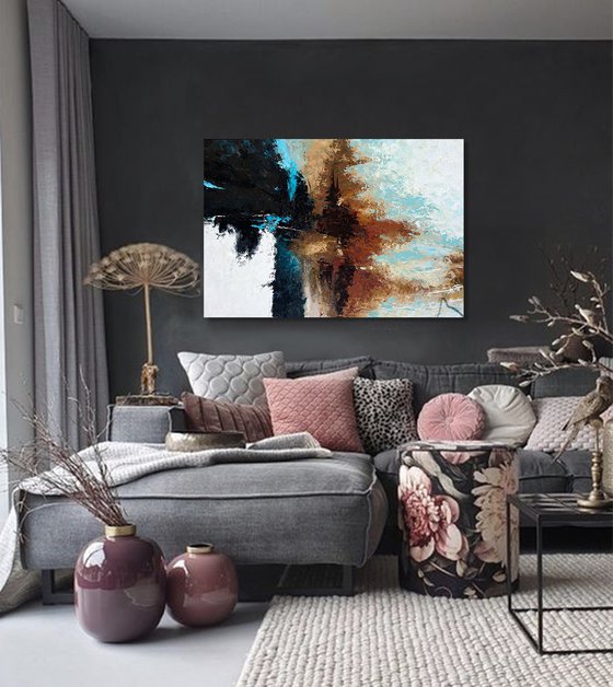 Abstract Painting Original Large Leaf Painting Contemporary Art Painting Canvas Painting Original Room Art Wall Painting For Living Room