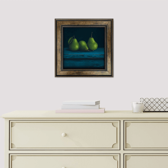 Still life- pears(25x25cm, oil painting, ready to hang)