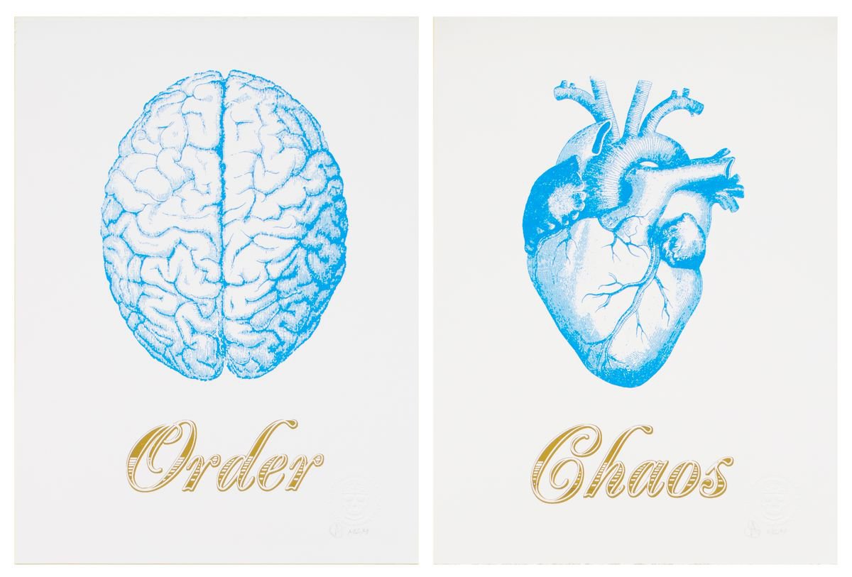Order Chaos Cyan Blue (Small Prints) by Dangerous Minds Artists