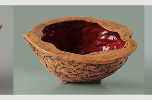 Ceramic | Sculpture | Red nut by Sigita Lukosiuniene
