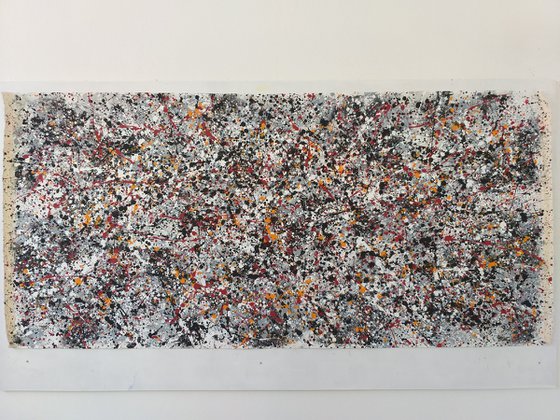 Abstract J.Pollock style acrylic by M.Y.