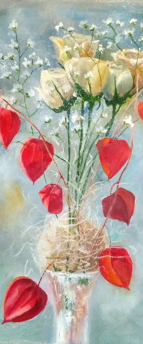 Winter bouquet, 45x55 cm. by Yulia Berseneva