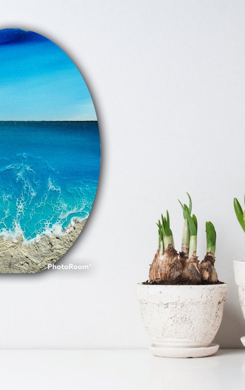 Ocean waves #41 Seascape painting by Ana Hefco