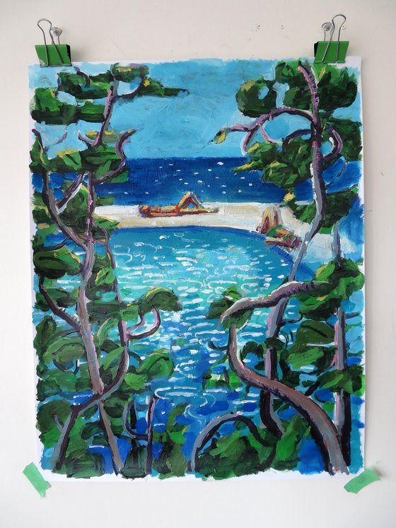 Swimming Pool view through the trees