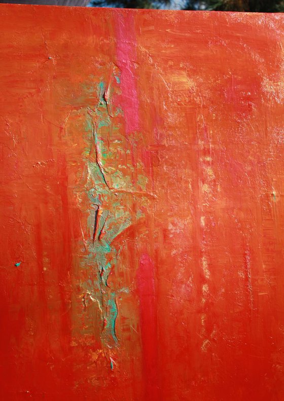 Red Orange Abstract Panel