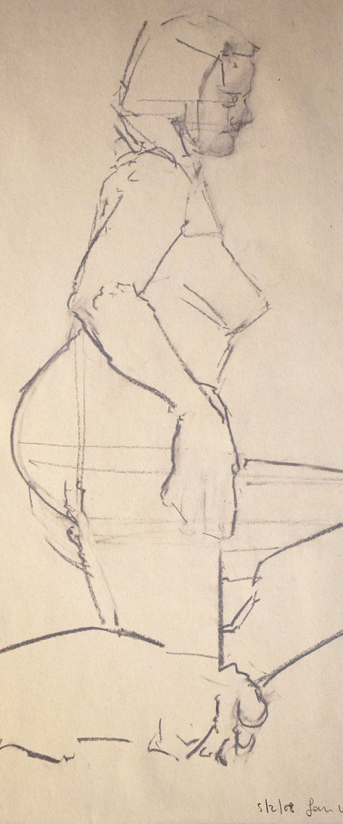 Study of a female Nude - Life Drawing No 428 by Ian McKay