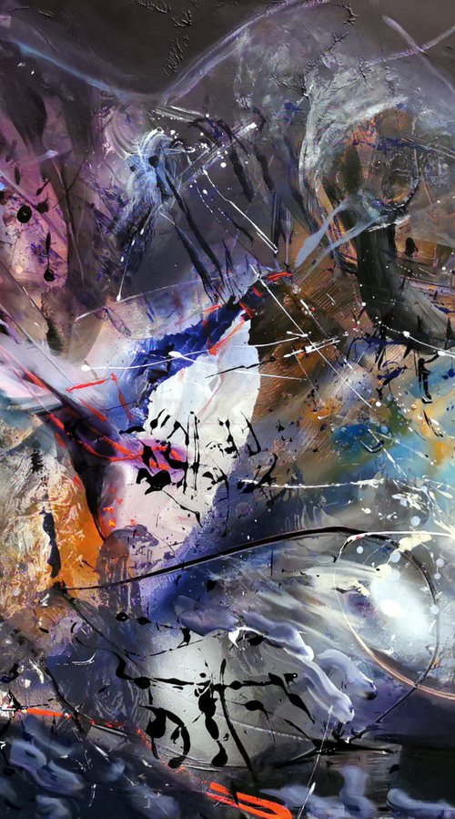 Stunning colors combination gigantic xxl abstract painting flyer by O Kloska by Kloska Ovidiu