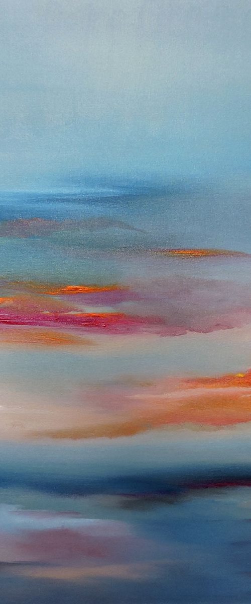 Last colors of Night. Large painting, 36" x 36". by Veta  Barker