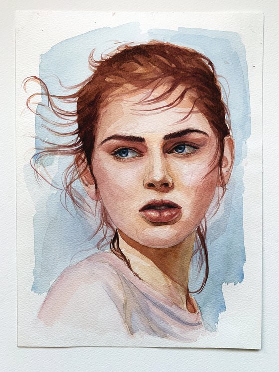 Portrait of model Watercolour by Tetiana Koda | Artfinder