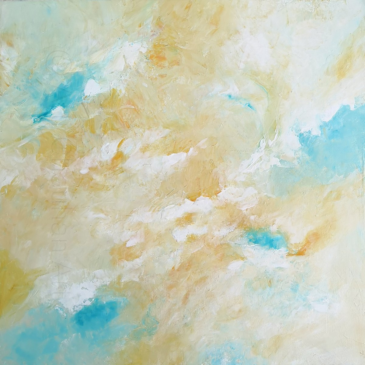 Abstract Vanilla Clouds By Arti Chauhan, 24 X 24, Artwork For Sale On Artfinder