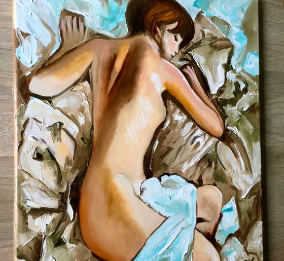 Nude. Dreaming girl