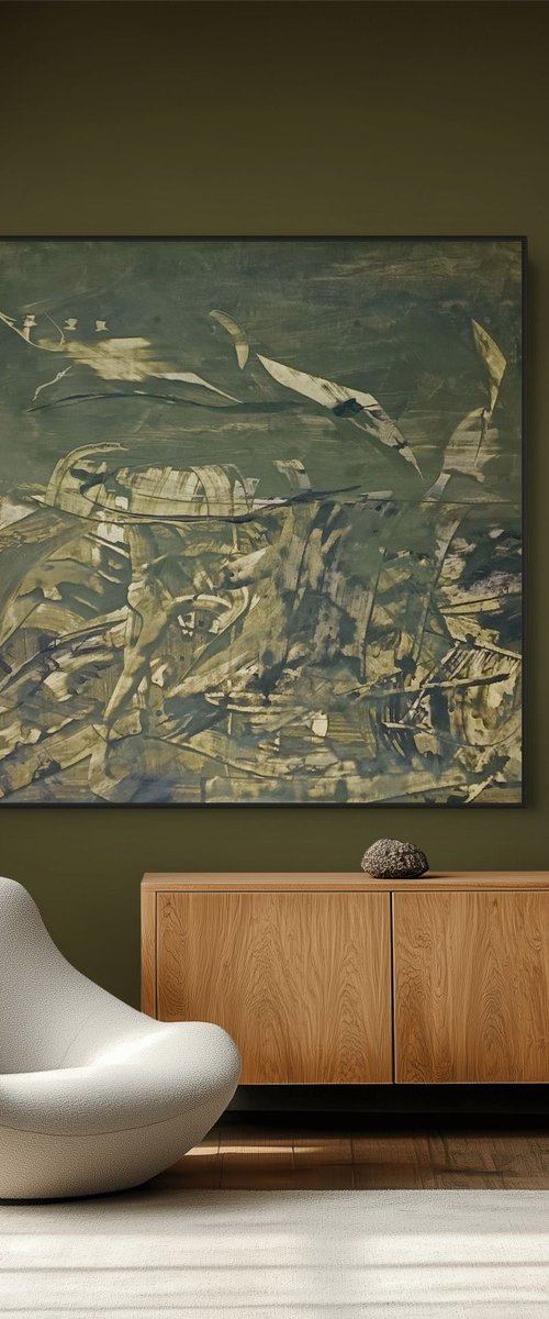 Deep Green Colour Field 1 by Carla Cassidy