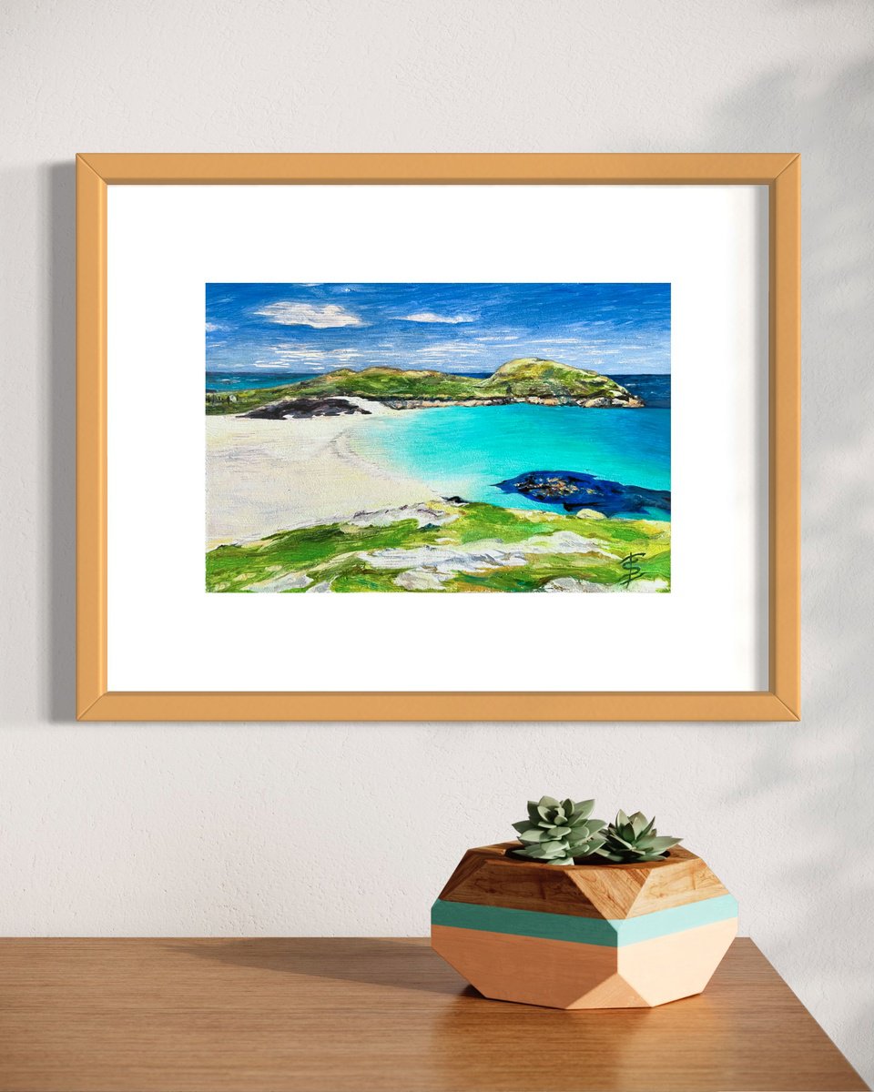 Impressionistic Landscape Oil Painting By Elvira Sesenina, 12 X 8, Brancaster Beach, Original Artwork