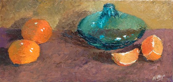 Blue and Orange #2 - Original Still Life in Oils