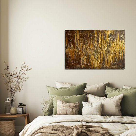Greengold on brown 60x90