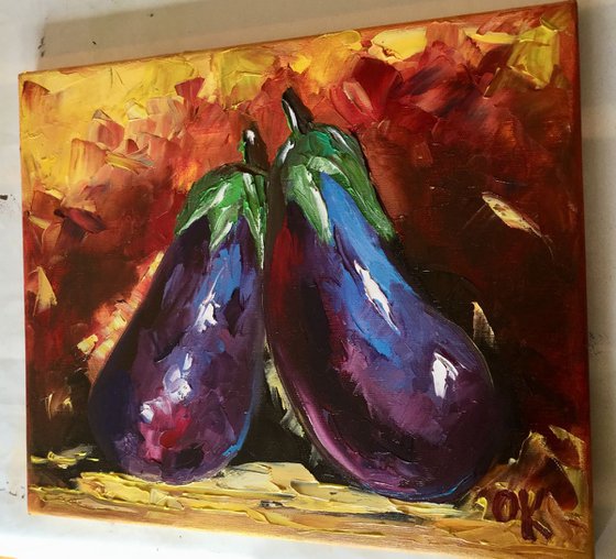 Aubergines. Still life.