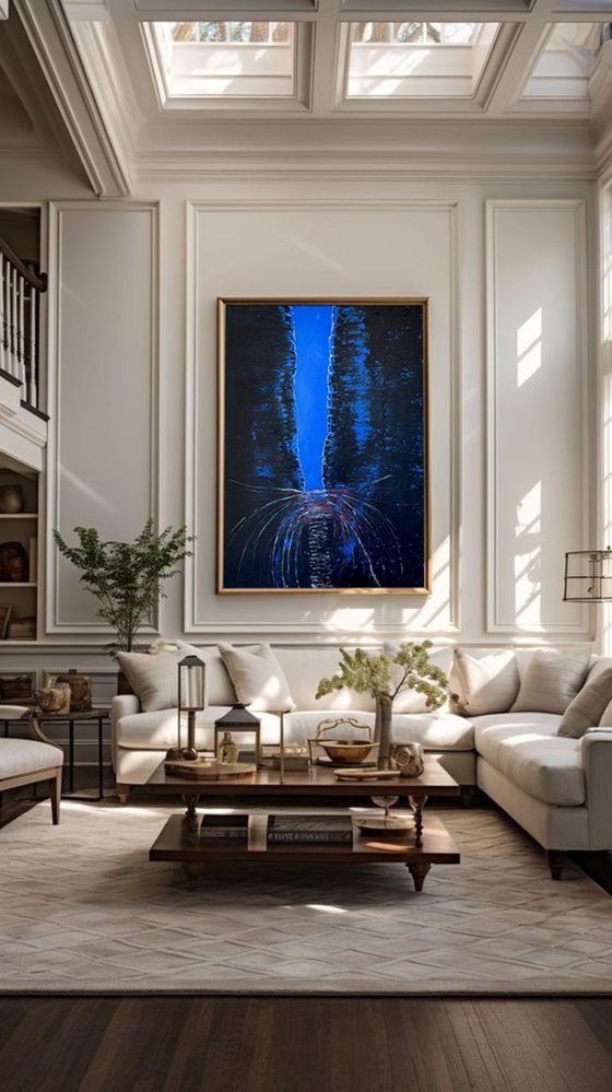 Forever — Blue-Black Resin Abstract, 150 cm