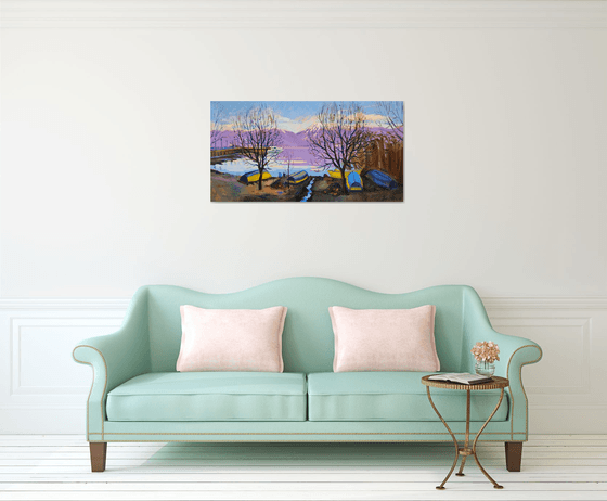 Winter afternoon by the lake