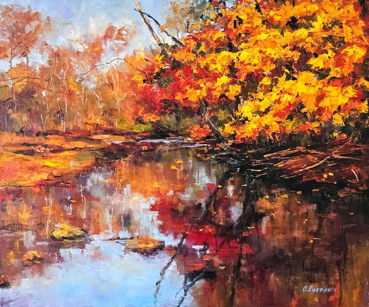 Quiet Autumn By Olga Egorov, 24 X 20, Artwork For Sale On Artfinder