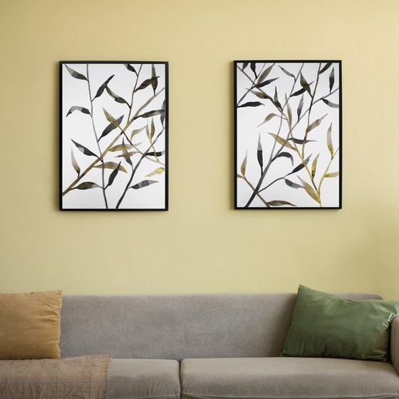 Branches with leaves - Set of 2
