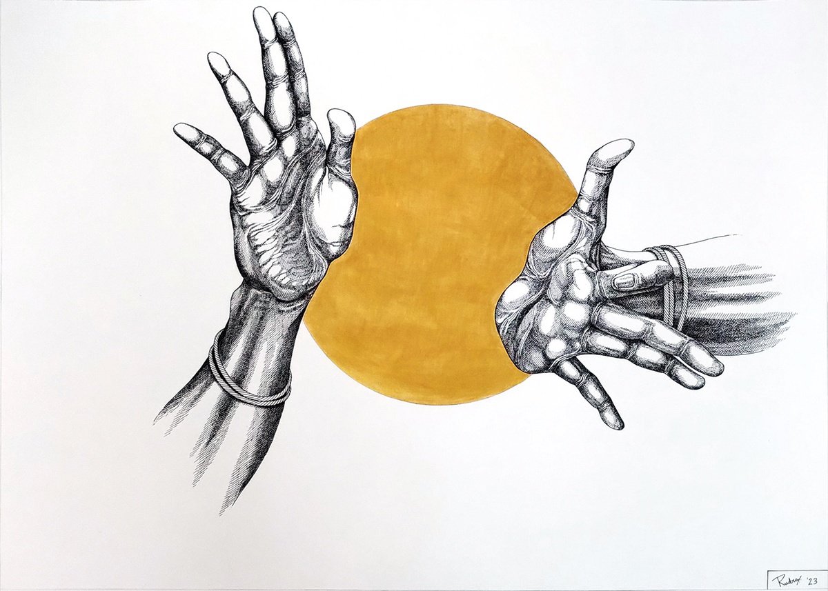 Surrealistic Ink Drawing , Tthikri By Rudra Kishore Mandal, 29 X 21, Artwork For Sale On Artfinder