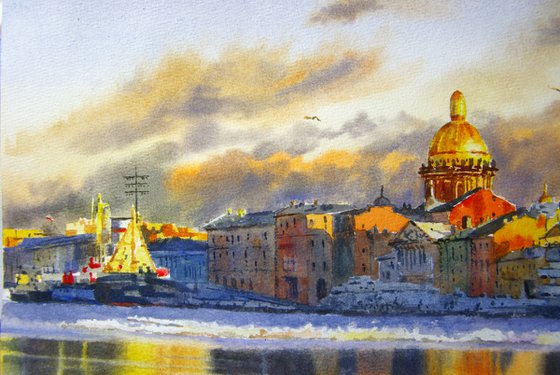 Saint Petersburg. Winter Neva river