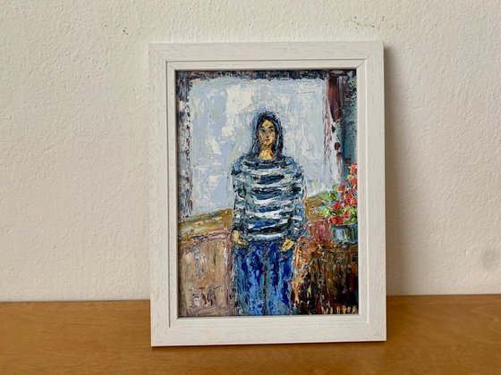 Girl in a striped shirt