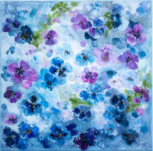 Blue Pansies by Mila Moroko