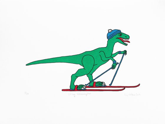 Velociraptor skier
